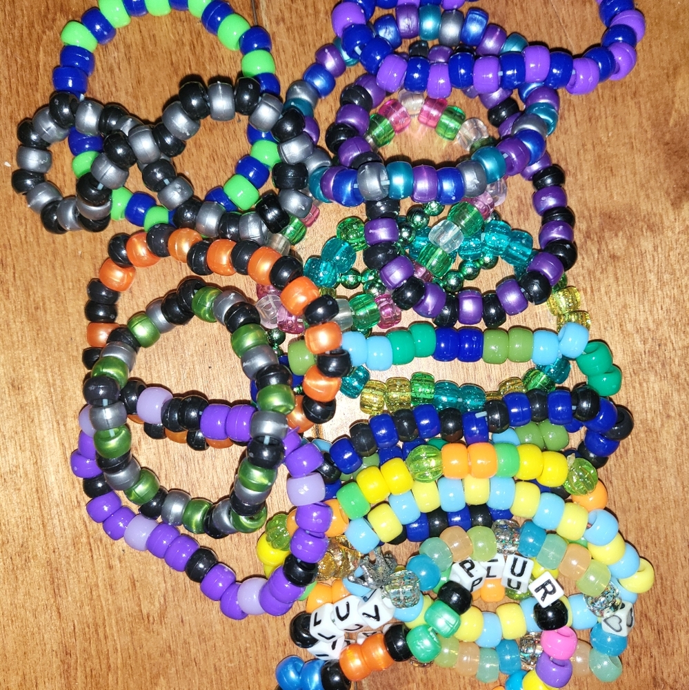 Handmade kandi, Bracelets bundle, Rave bracelets